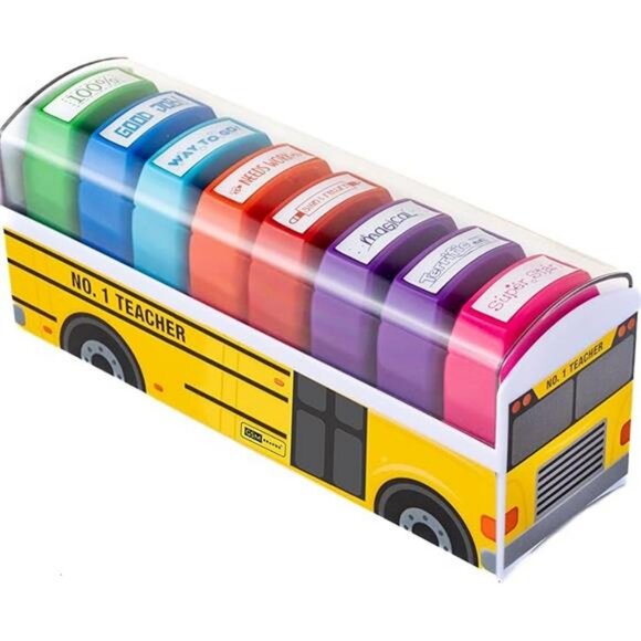 Teacher Stamps‎ - Self Inking Motivational Encouraging and Colorful Set for - Picture 8 of 8